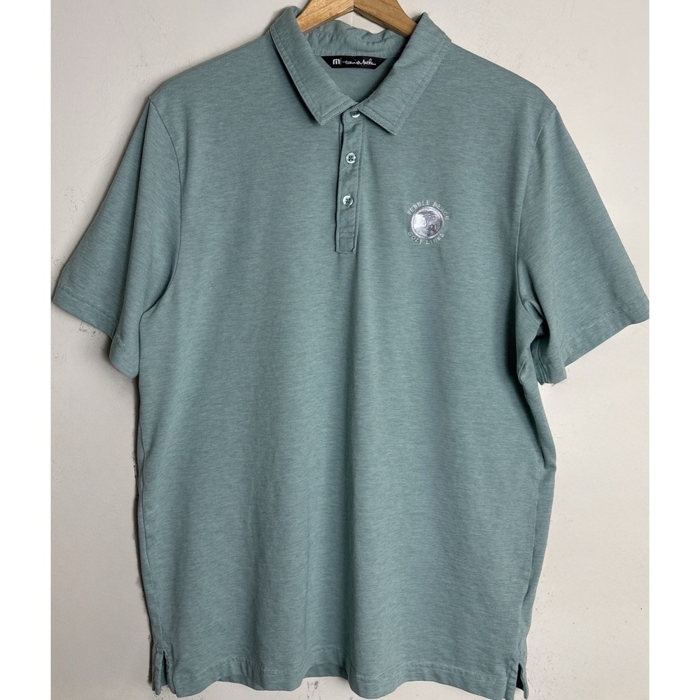 Pebble Beach Golf Links Travis Mathew Performance Polo Shirt Mens XL Light Teal
